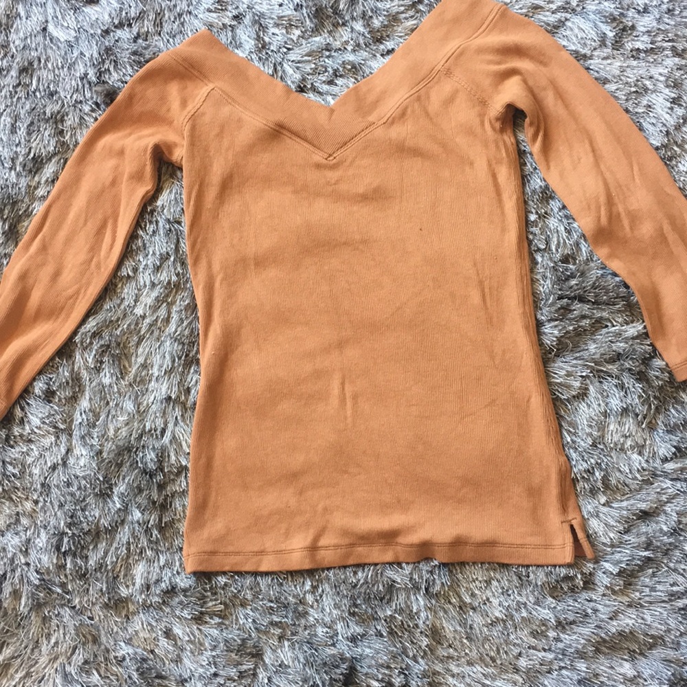 Adorable rust color free people fitted top